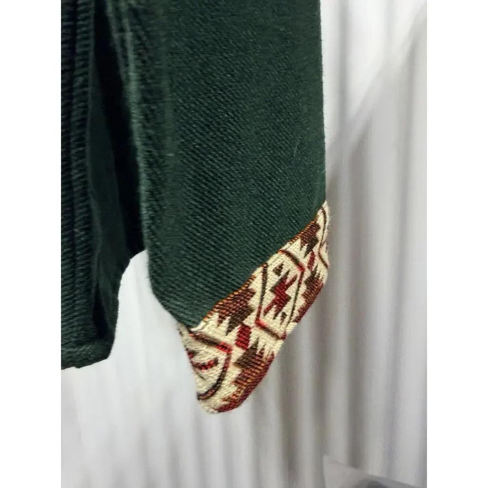 Native Artists Alpaca Llama Geometric Full Zip Knit Hoodie Jacket Mens Size M